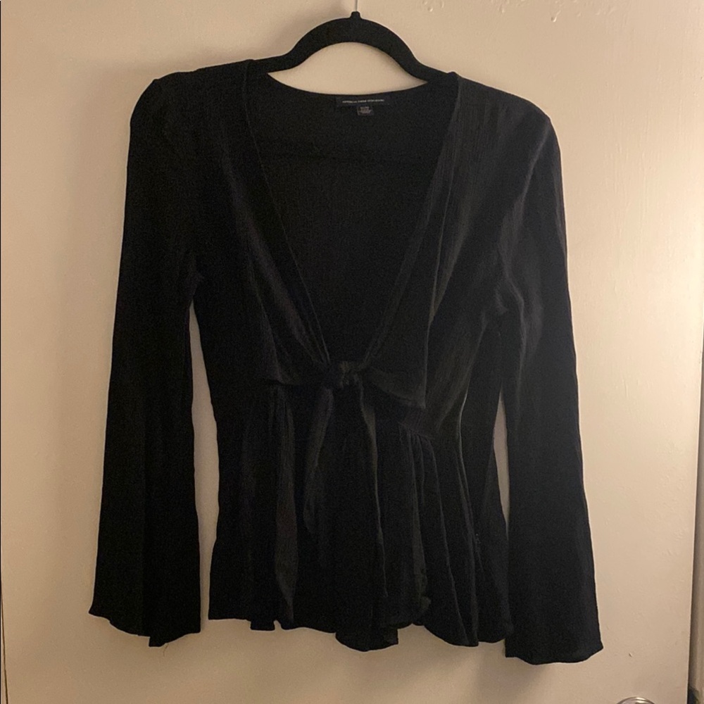 Black front knot Women's Top